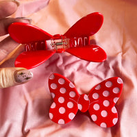 Load image into Gallery viewer, Polka Dot Bow Hair Claw
